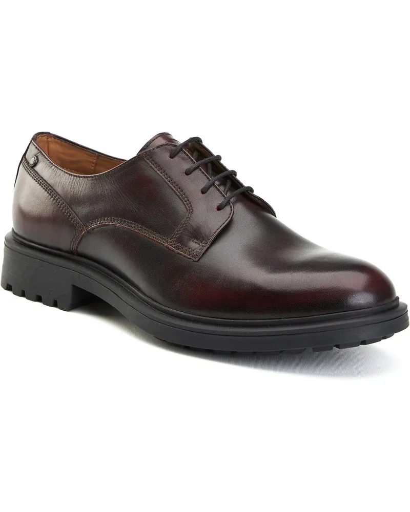 Base London Locke Leder Herren Bordo Schnürschuhe Weinrot