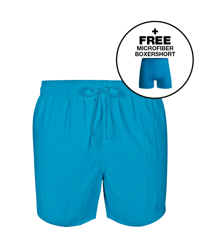 Muchachomalo Badehose – mit Boxerschnitt – Herren Blau
