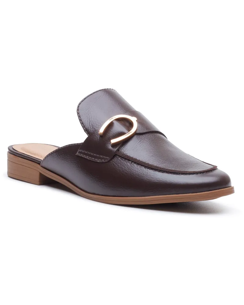 Hush Puppies Calla Leder Damen Schokoladenmules Schokoladenbraun