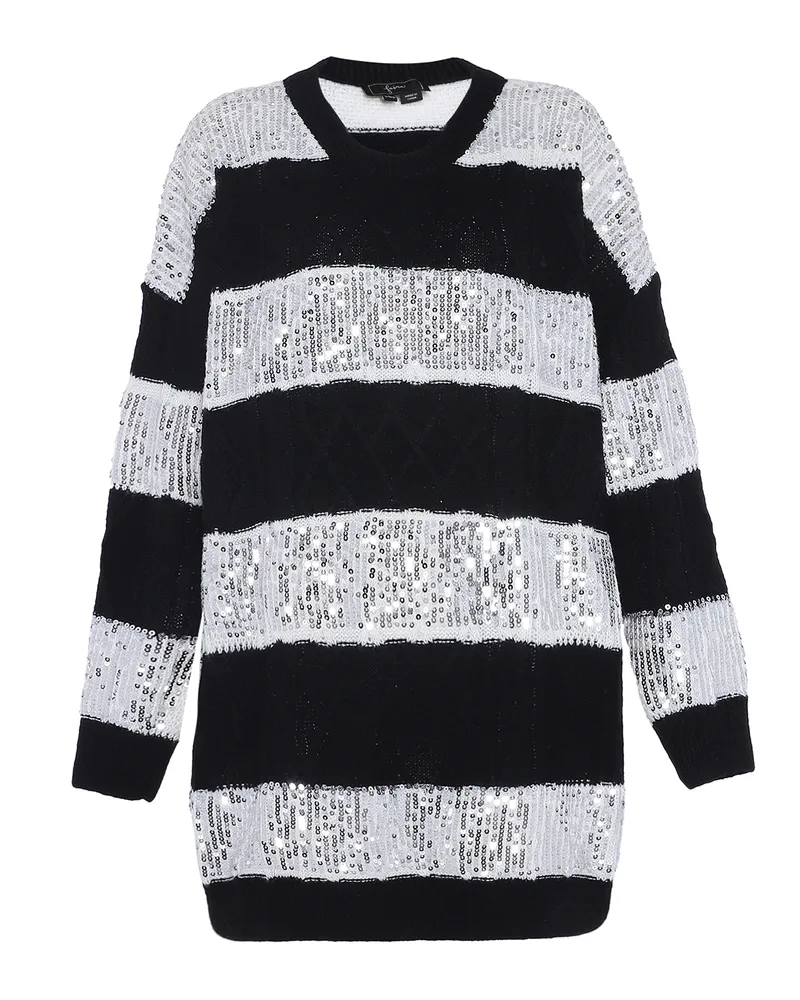 FAINA Pullover Damen schwarz Schwarz