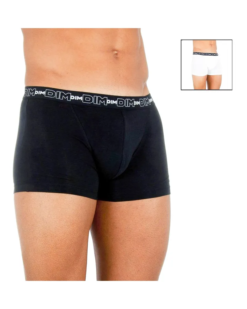 DIM Pack-2 Boxershorts Baumwolle Streech atmungsaktives Gewebe D6596 Männer Schwarz