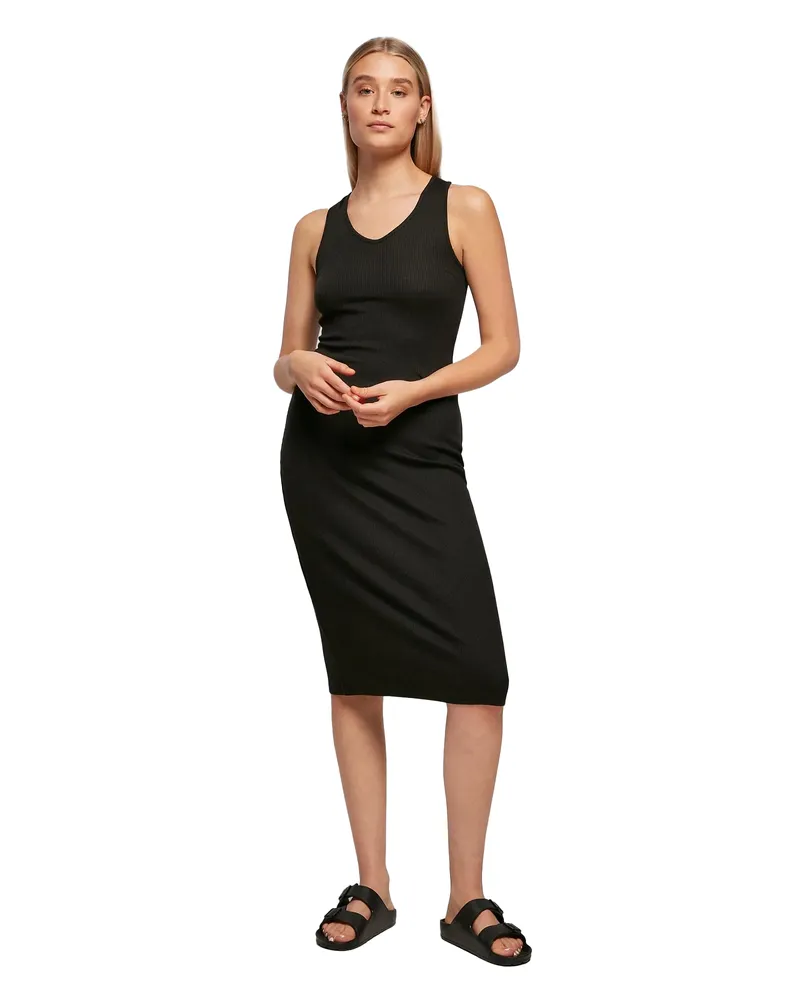 Urban Classics Midikleid für Damen Ärmellos (Schwarz Schwarz