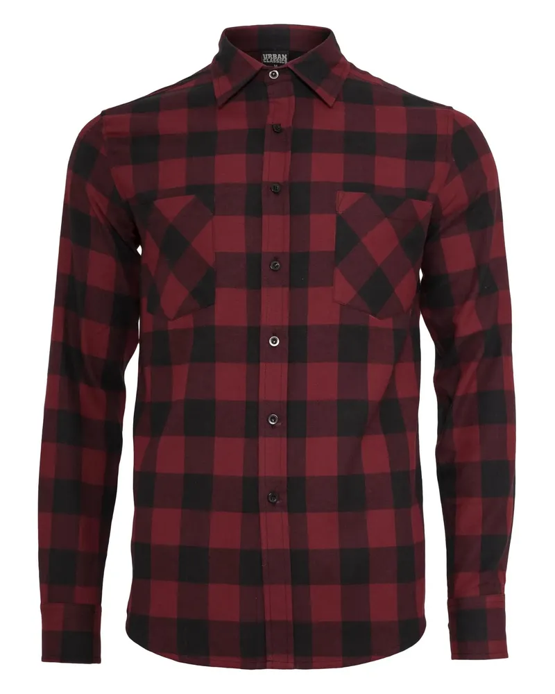 Urban Classics Hemd für Herren (Schwarz/Burgunderrot Schwarz