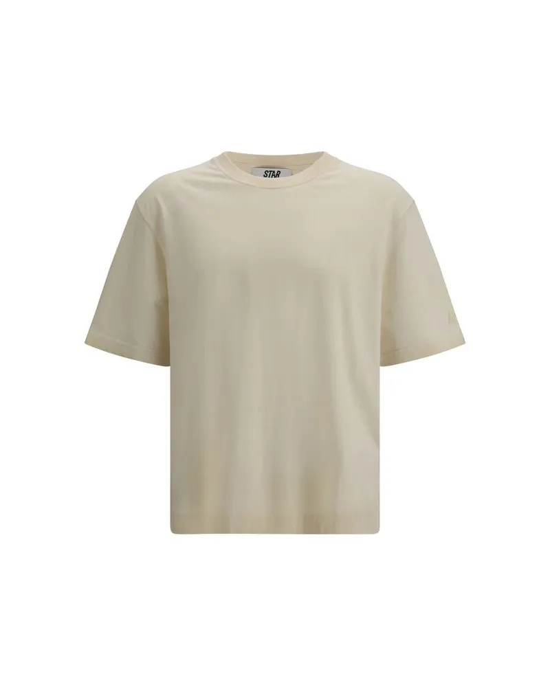 Golden Goose Weißes Baumwoll-T-Shirt Gold