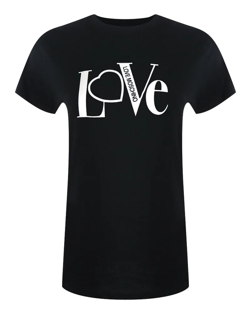 Moschino Schwarzes T-shirt Mit -liebeslogo Schwarz