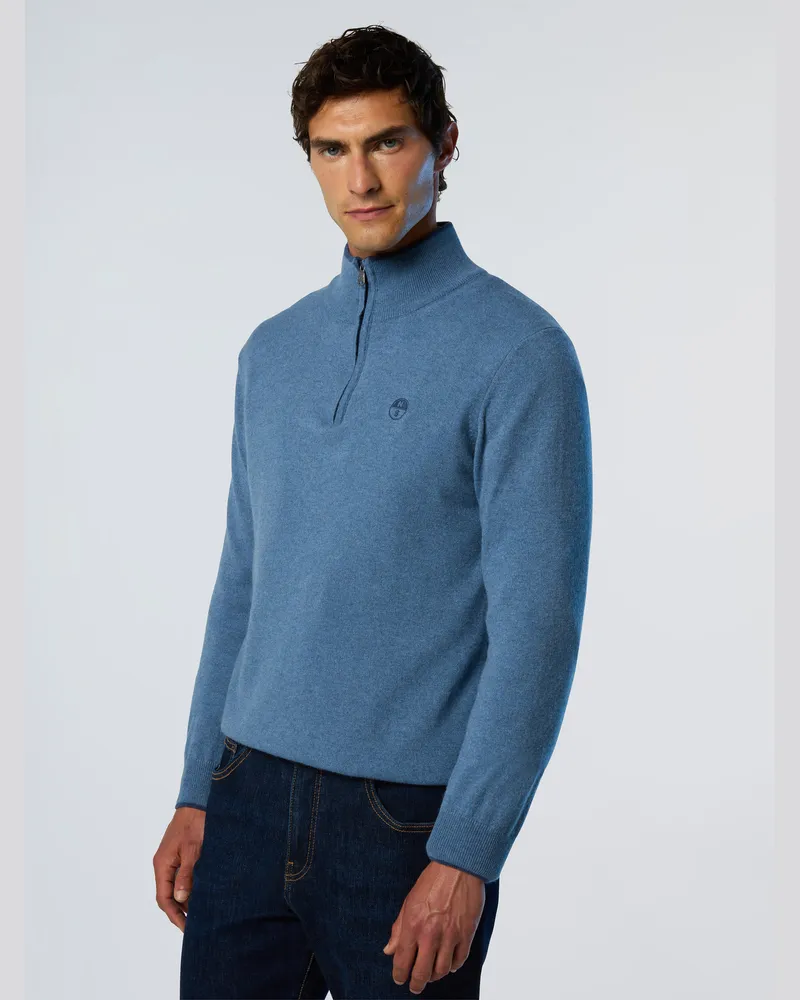 North Sails Pullover Halber Reißverschluss aus Kaschmirmischung Blau