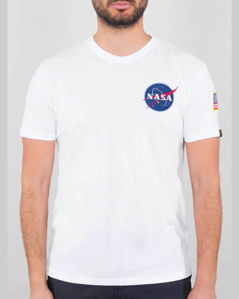 Alpha Industries Herren  Space Shuttle T-Shirt in Weiß Weiß