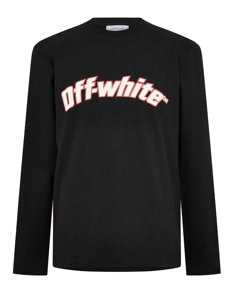OFF-WHITE Off White - T-Shirt für Herren, Rundhalsausschnitt, Langärmlig (Schwarz Schwarz