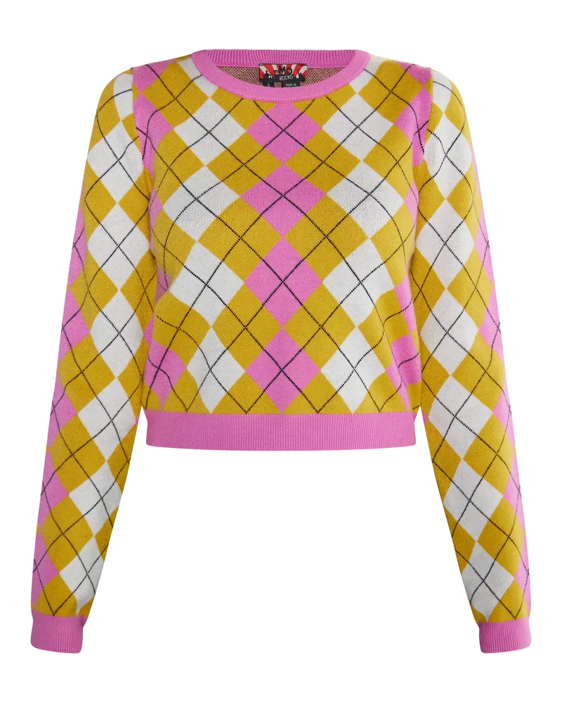 My Mo Strickpullover Damen Pink Gelb Mehrfarbig Mehrfarbig