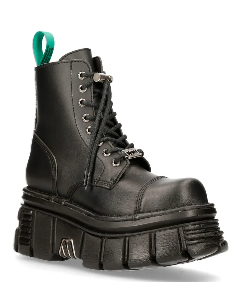 New Rock Kampfplattformstiefel aus veganem Leder – TANKMILI083-VS2 Schwarz