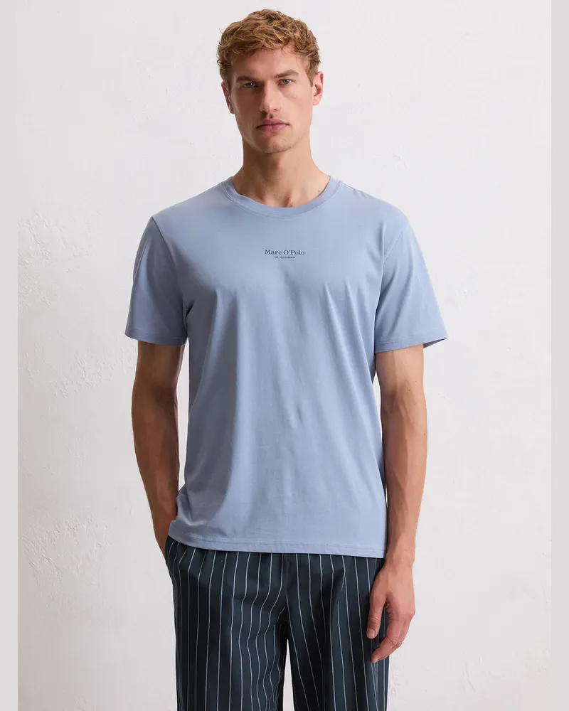 Marc O'Polo Pyjamaoberteil Mix N Match Cotton Blau