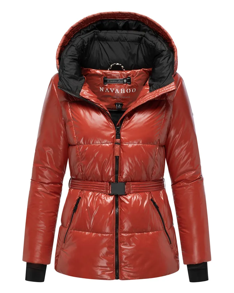 NAVAHOO Eisglanz Steppjacke für Damen, wattiert und warm - Rot Rot