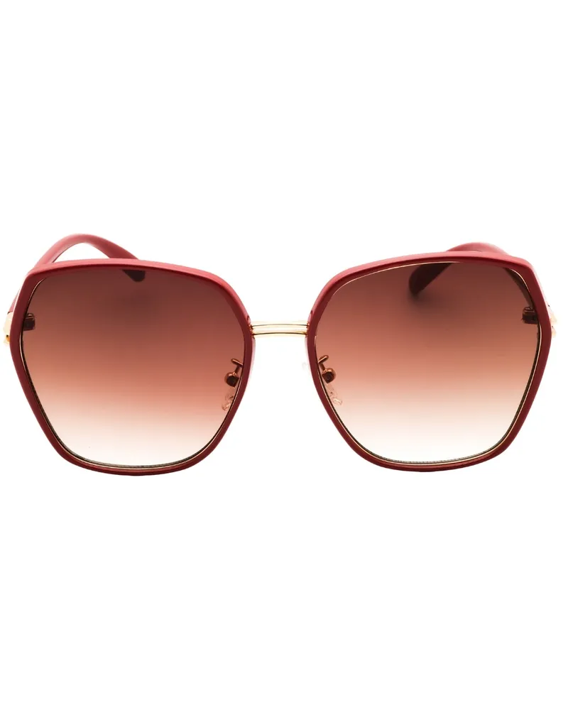 Guess Sonnenbrille Mit Braun-weißem Farbverlauf Und Glänzend Roten Gläsern Rot