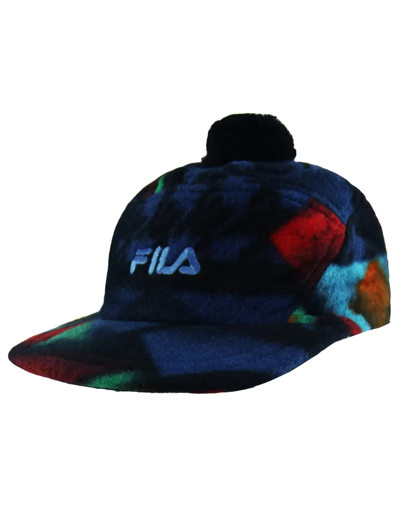 Fila Fleece Pom Pom Damen Marineblaue Mütze Mehrfarbig