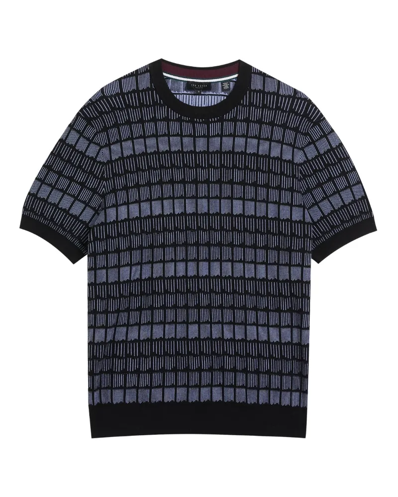 Ted Baker Srevel Regular Jacquard Schwarzes T-shirt Schwarz
