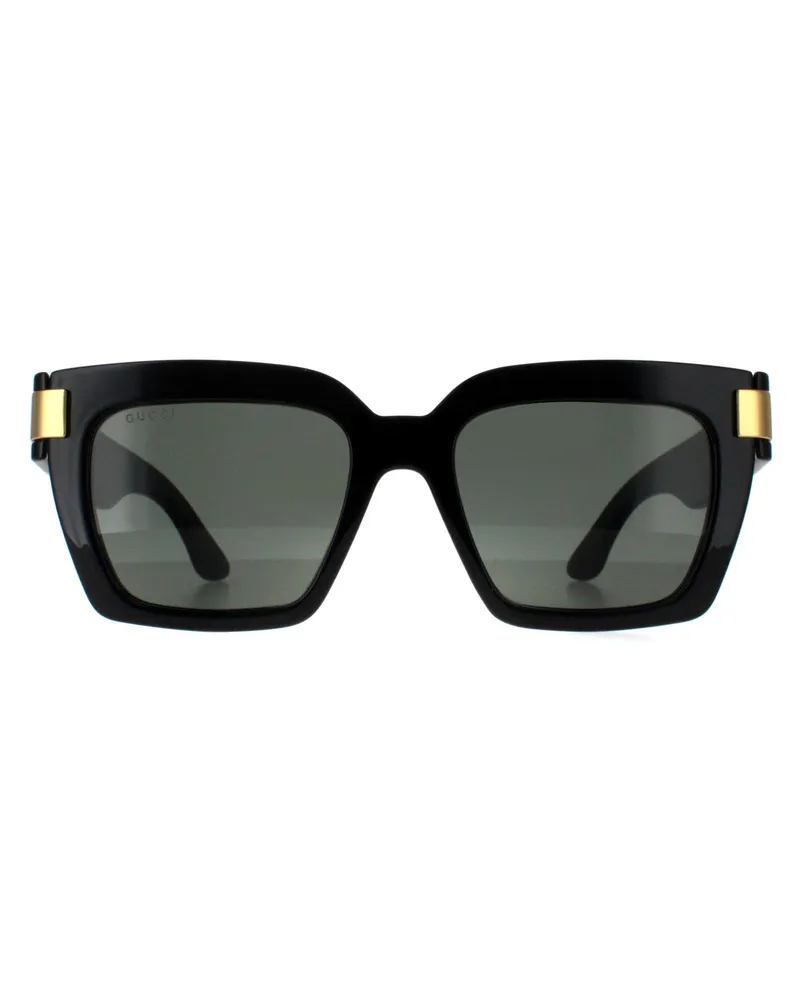 Gucci Square Womens Schwarz mit Gold Grau GG1689S Schwarz
