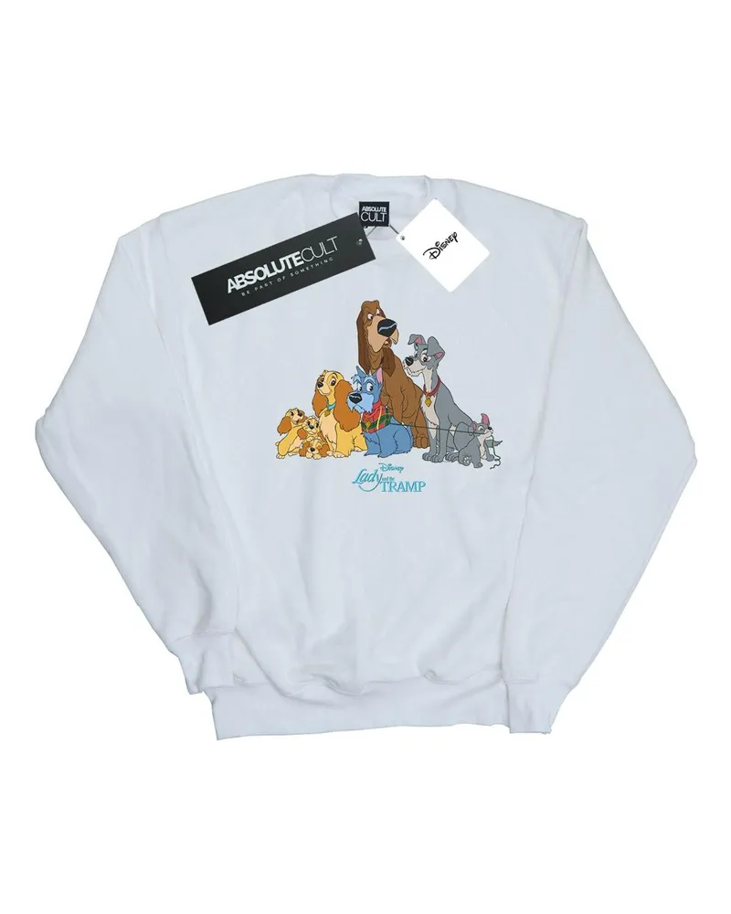 Disney Lady And The Tramp Classic Group" Sweatshirt für Damen (Weiß Weiß