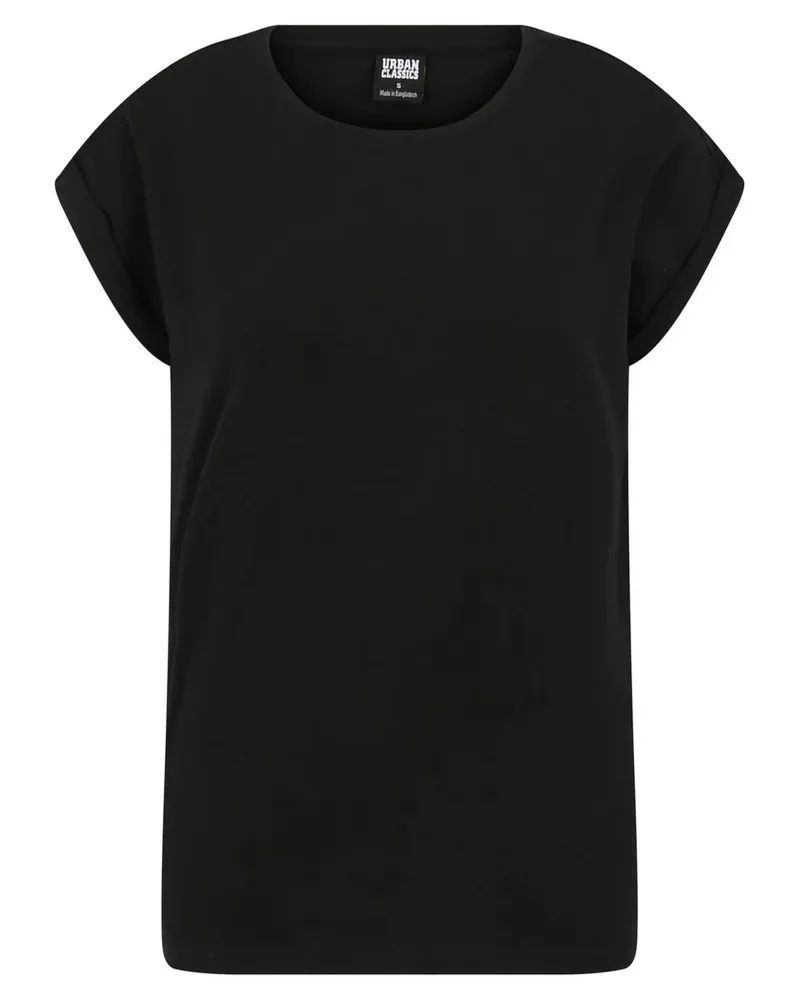 Urban Classics T-Shirt Überschnittene Schulter für Damen (Schwarz Schwarz