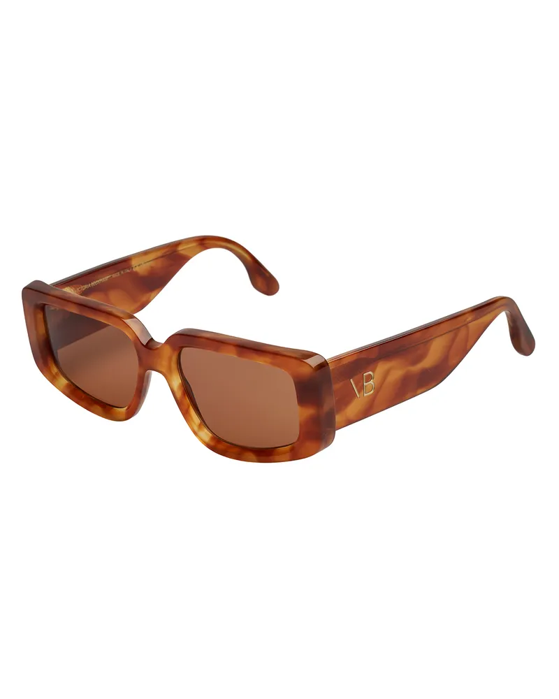 Victoria Beckham VB670S rechteckige Sonnenbrille für Damen - Braun Braun