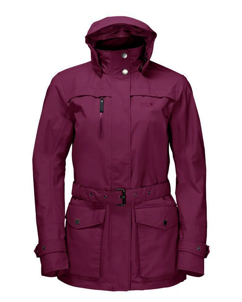 Jack Wolfskin Kimberley Womens Burgund Parka Jacke Rot