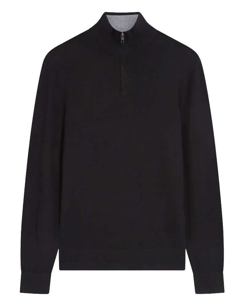 Ted Baker Limehas Merino Core Half Zip Pullover Schwarzer Pullover Schwarz
