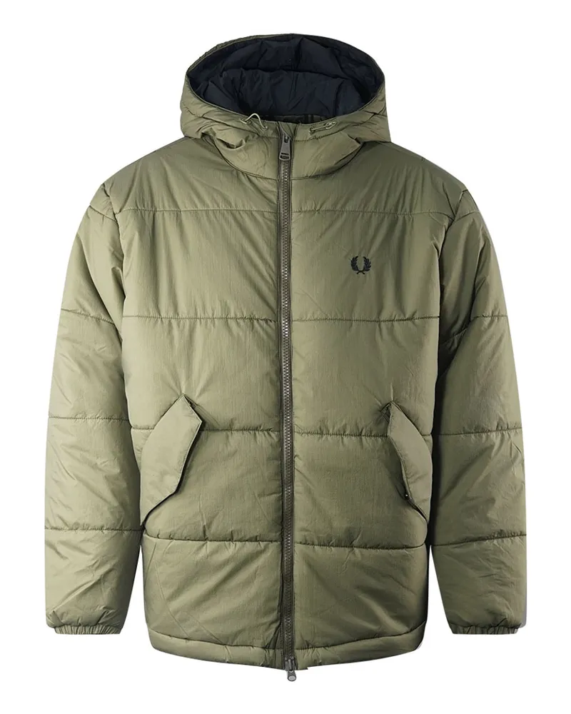 Fred Perry s grüne Primaloft-Jacke mit Kapuze Grün