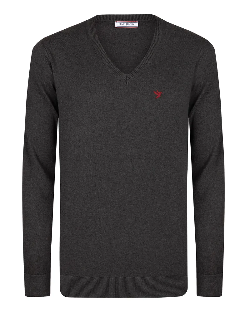 Felix Hardy Pullover Pullover Mit V-Ausschnitt Dunkelgrau