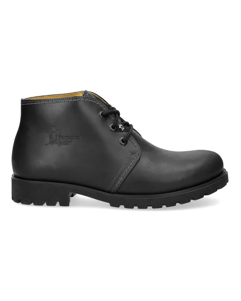 Panama Jack C3 Herren Schwarzer Stiefel Wasserdichte Havana Joe Schnür-Chukka-Stiefeletten Schwarz