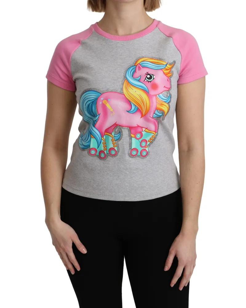 Moschino My Little Pony T-Shirt mit Rollschuh-Print, Modell Tsh5088 - Grau Grau
