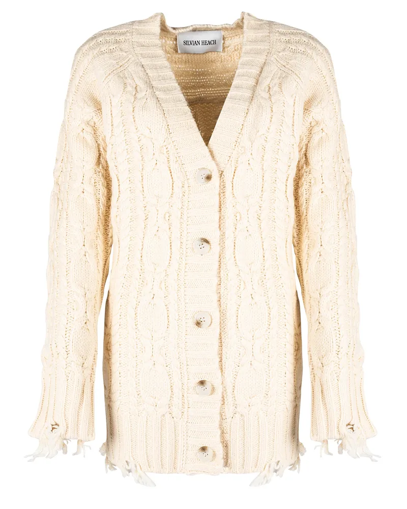 Silvian Heach Strickjacke Damen cremig Wollweiß