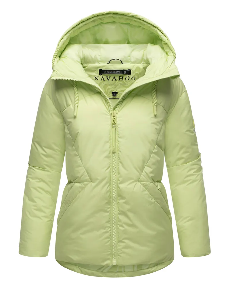 NAVAHOO Damen Steppjacke Pastellzauber – warm, stylisch & figurbetont Grün