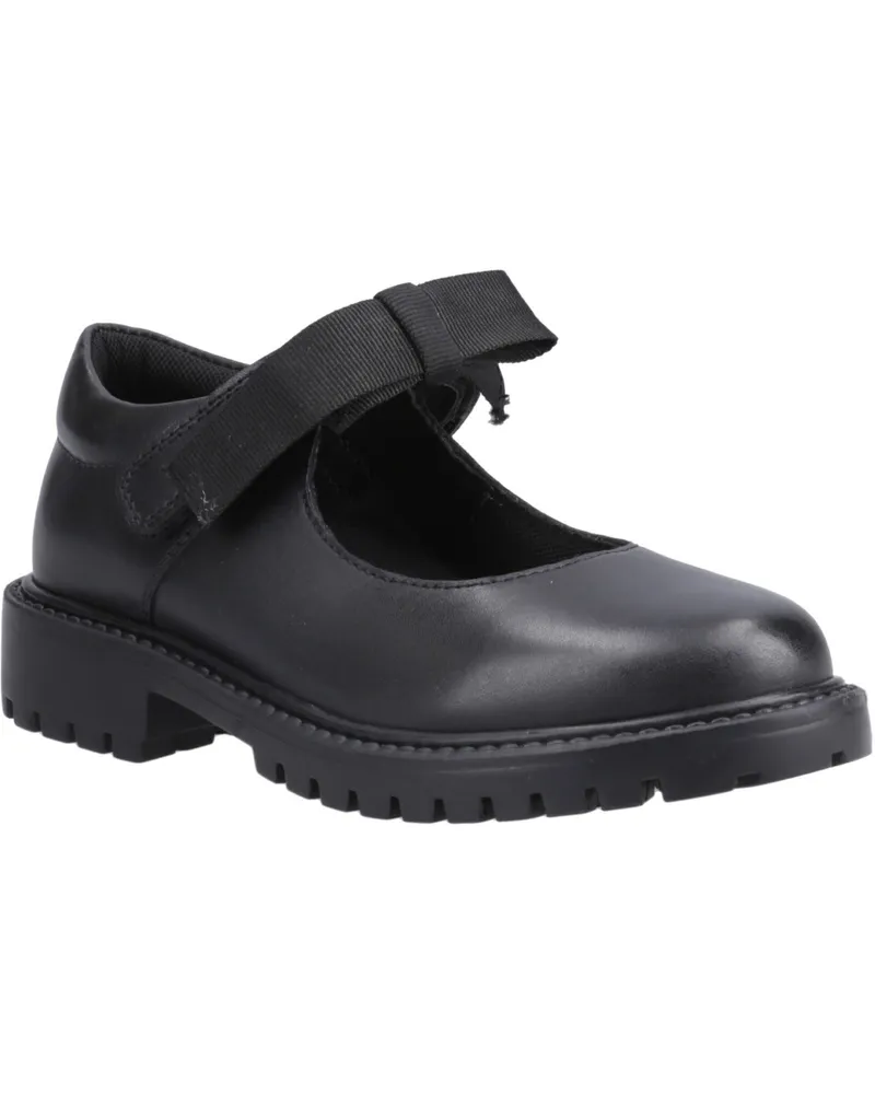 Hush Puppies Astrid Lederschuhe mit Schleifendetail für Mädchen - Schwarz Schwarz