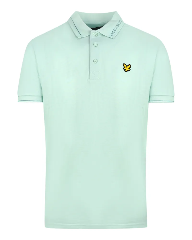 Lyle & Scott Poloshirt mit markengeschütztem Kragen in Acid Blue Hellblau