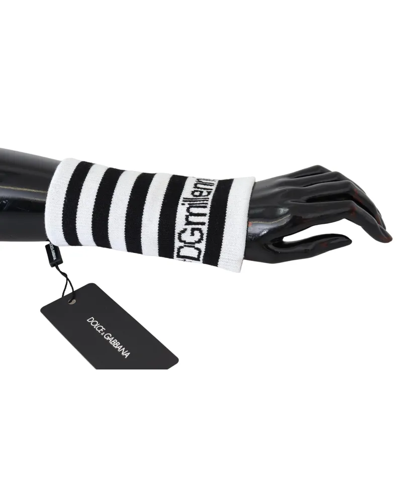 Dolce & Gabbana Black White Wool Dgmillénnials enveloppe pour hommes Schwarz
