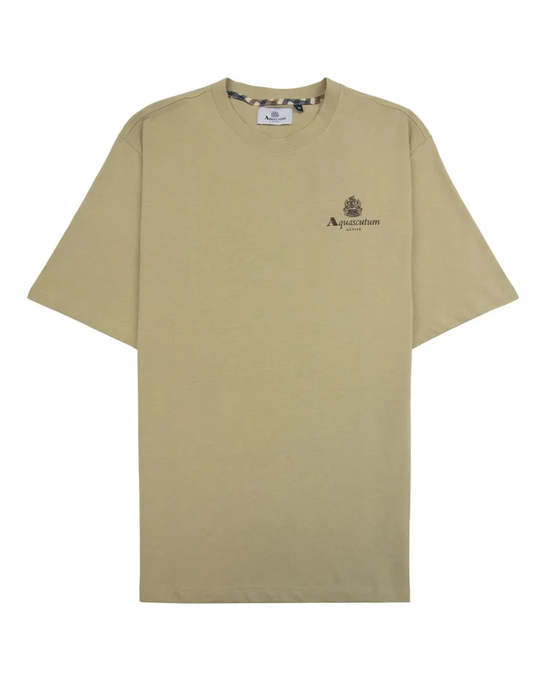 Aquascutum Active T-shirt Mit Kleinem Logo, Beige Beige