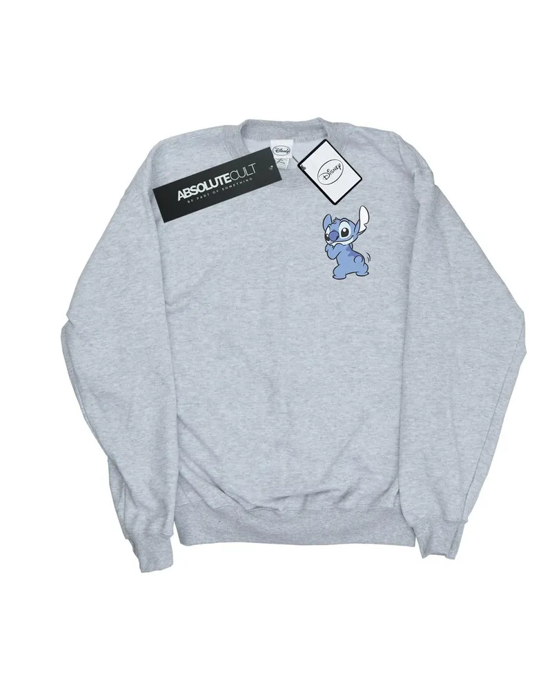 Disney Lilo And Stitch Stitch Backside Breast Print" Sweatshirt für Herren (Grau Hellgrau