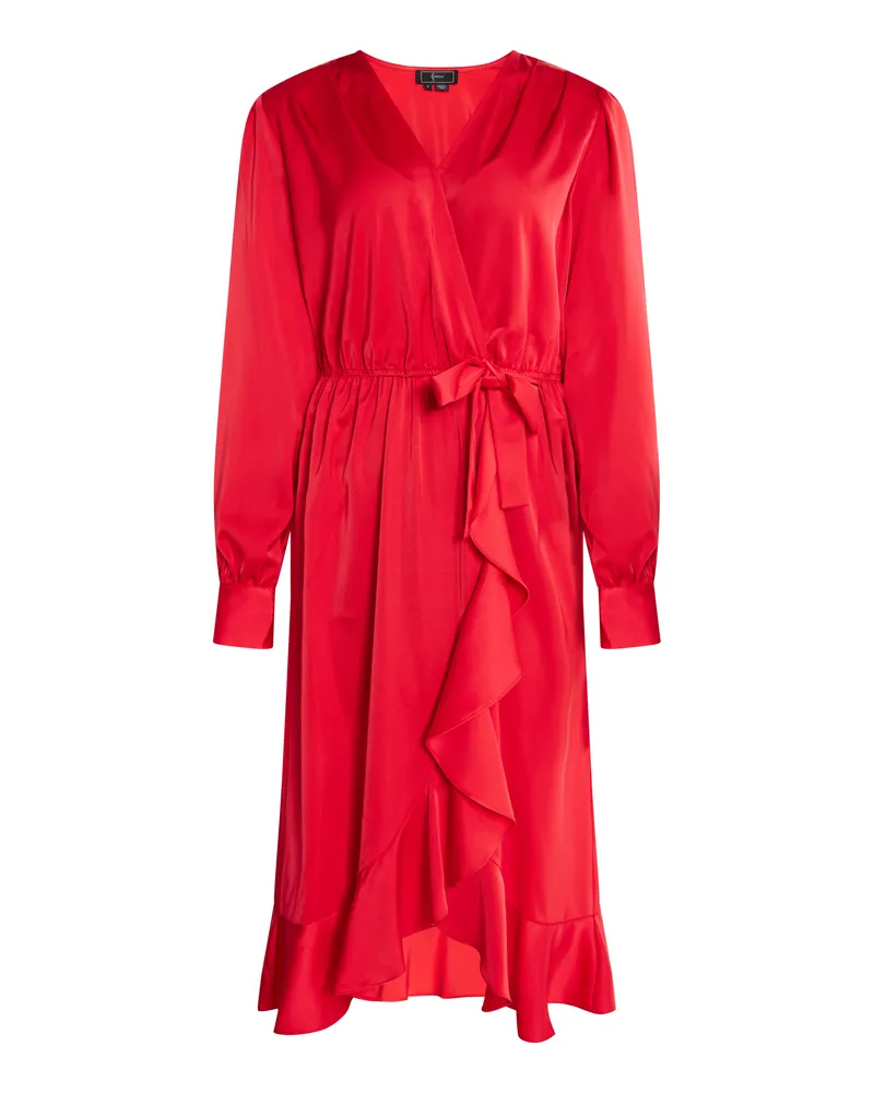 FAINA Midi-Kleid mit langen Ärmeln - Rot Rot