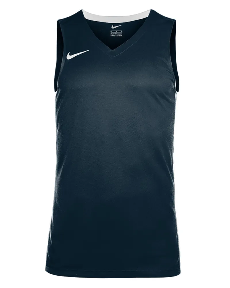 Nike Team" Basketball-Trikot für Herren, V-Ausschnitt (Weiß Marineblau