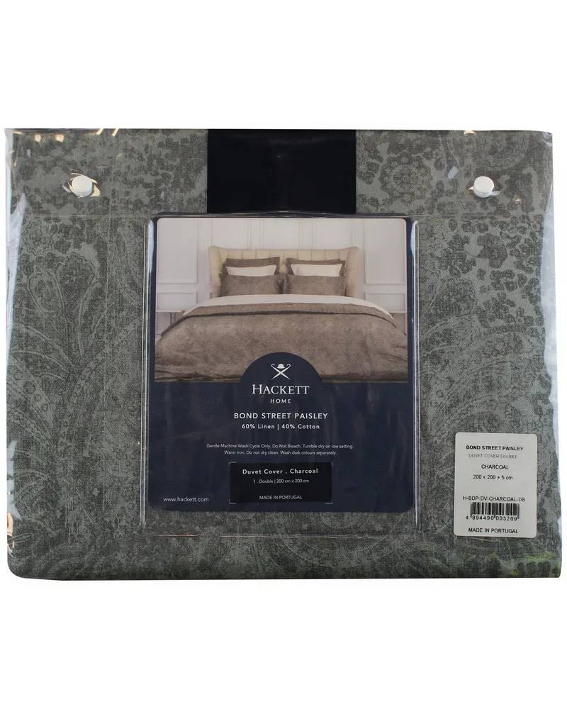 Hackett Bond Street Paisley Charcoal Doppelbettbezug Grau