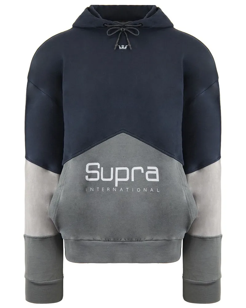 Supra Footwear Long Sleeve Pullover Marine Blue Herren 92 Fleece Hoodie 102552 018 Marineblau