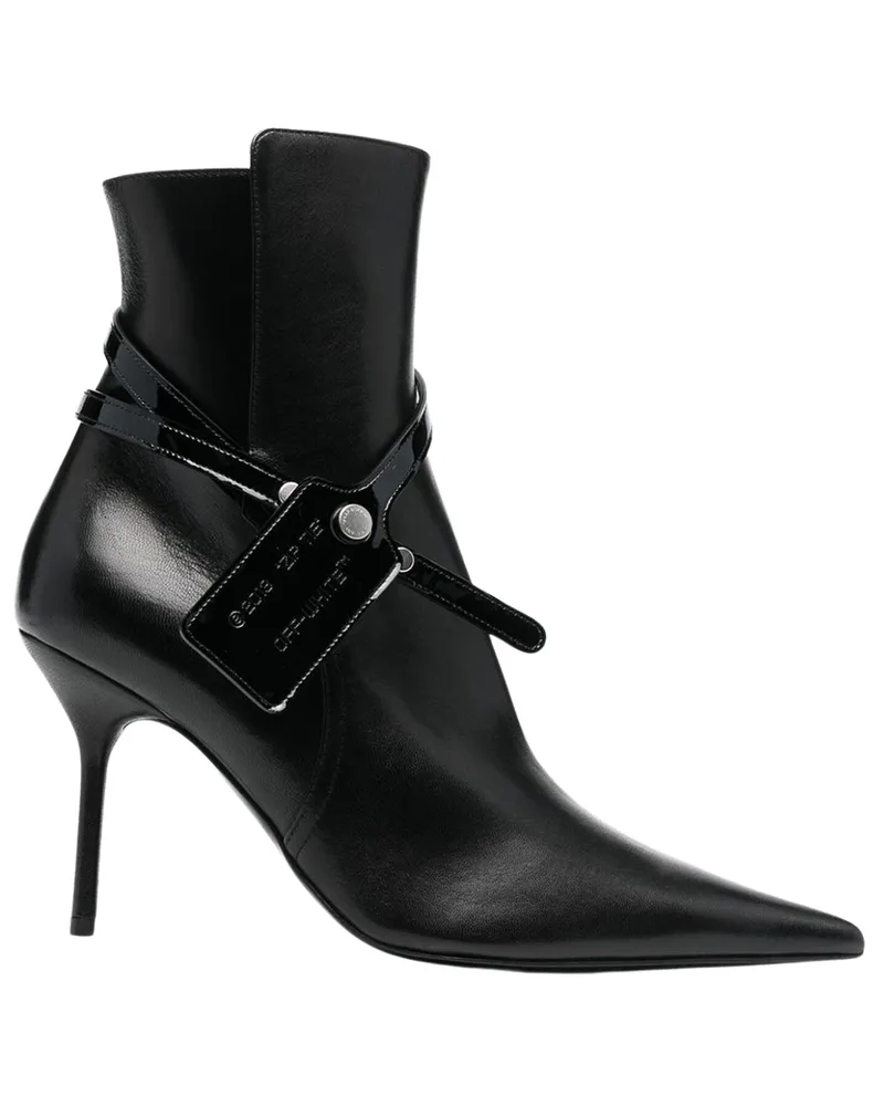 OFF-WHITE Nappa-Kalbsstiefel mit Reissverschluss in Schwarz Schwarz