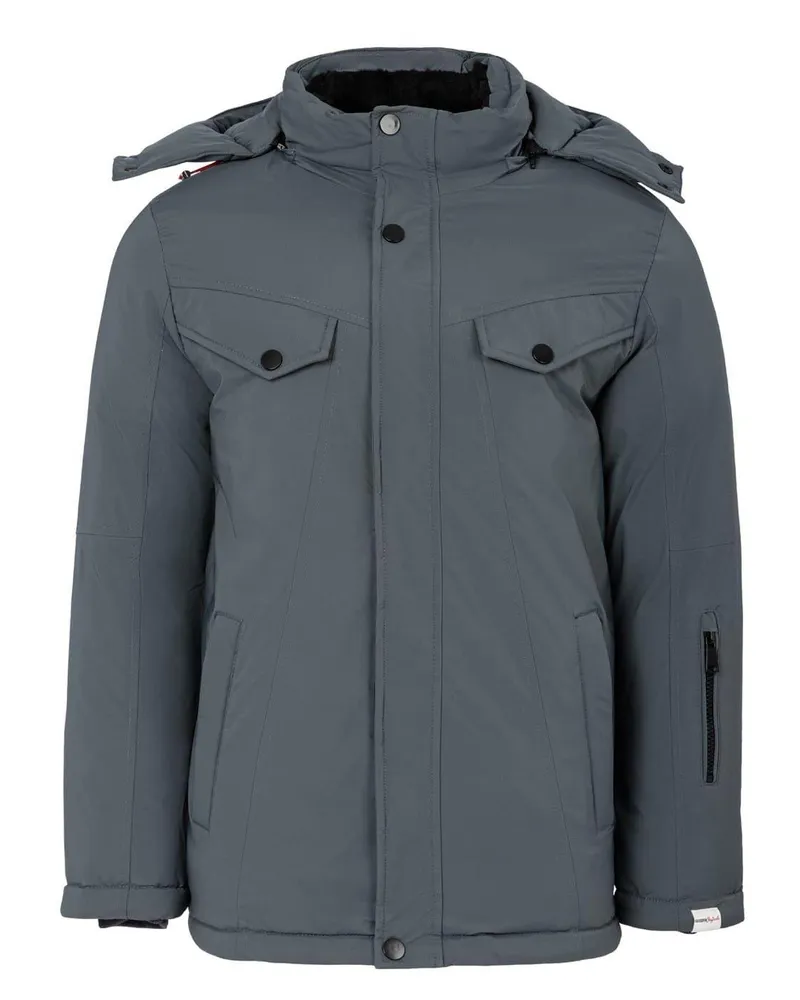 Lee Cooper Steppjacke für Herren, mit Kapuze (Grau Grau