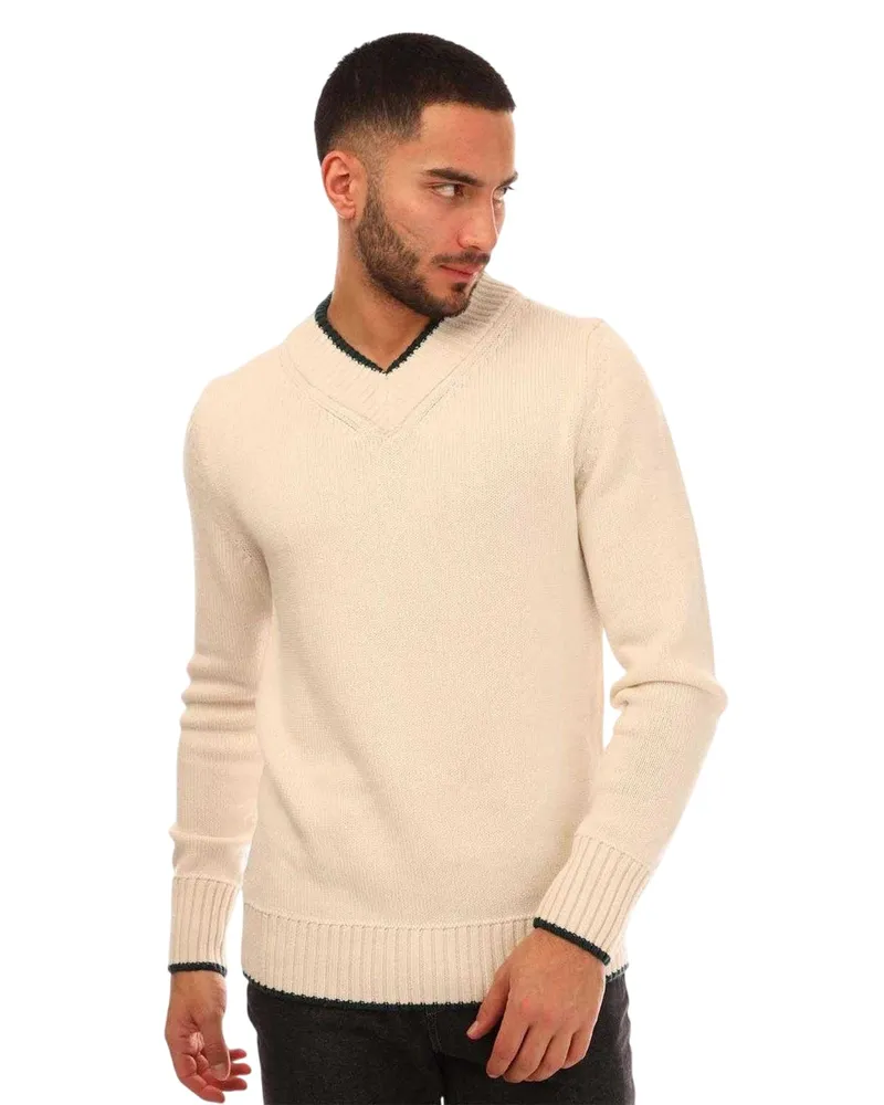HUGO BOSS Marzio" Pullover Top für Herren, Schurwolle (Weiß Weiß