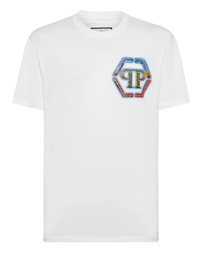 Philipp Plein T-Shirt mit Rundhals und Hexagon - Weiß Weiß