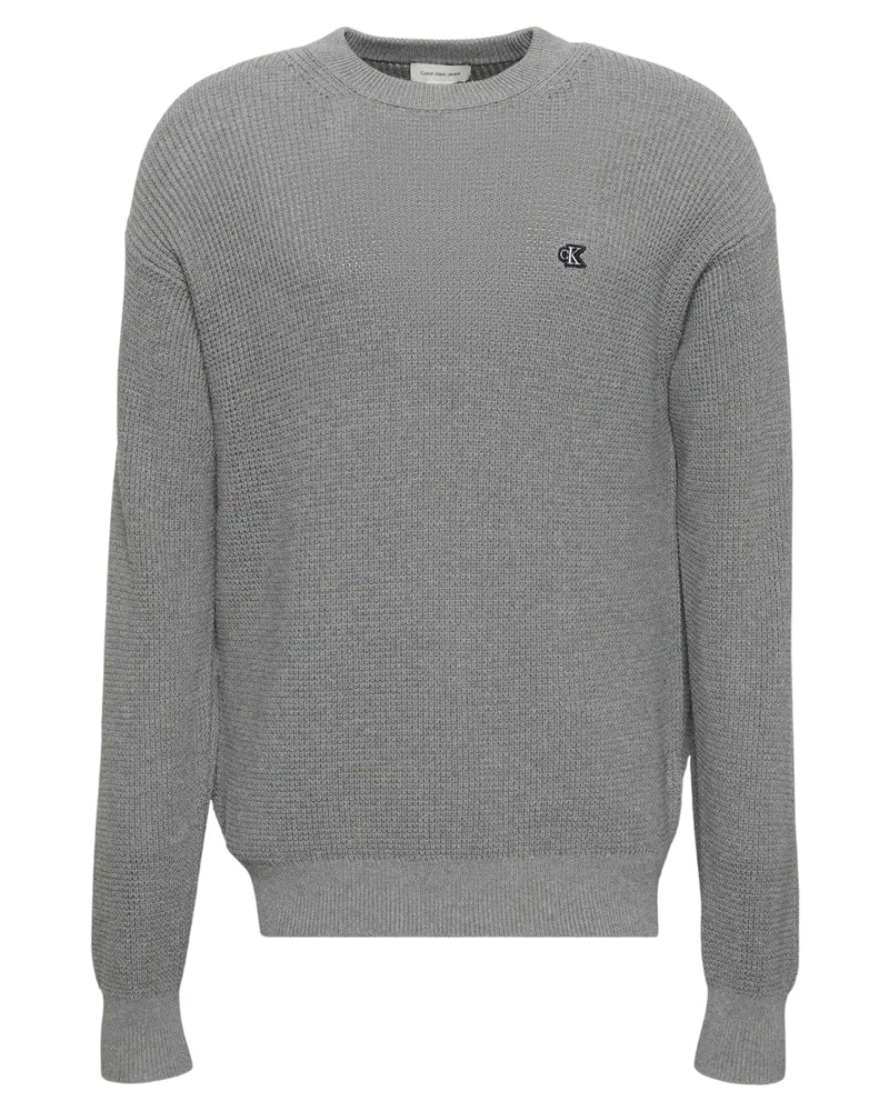 Calvin Klein Pullover für Herren, Rundhalsausschnitt (Mittelgrau Grau