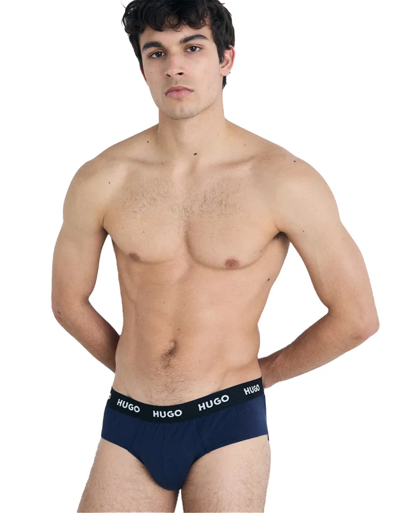 HUGO BOSS Slips für Herren, Stretch (3er-Pack) (Marine Marineblau