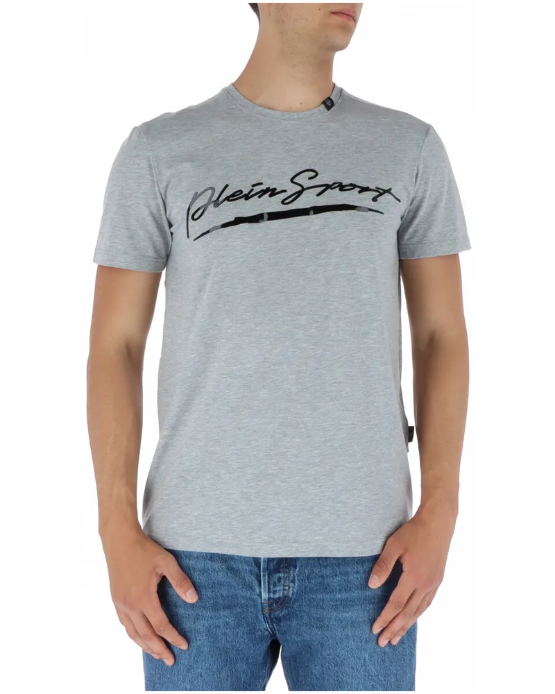Philipp Plein Signatur Logo Kurzarm-T-Shirt Grau
