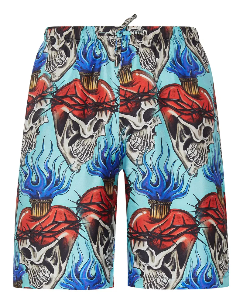 Philipp Plein Shorts Tattoo Türkis