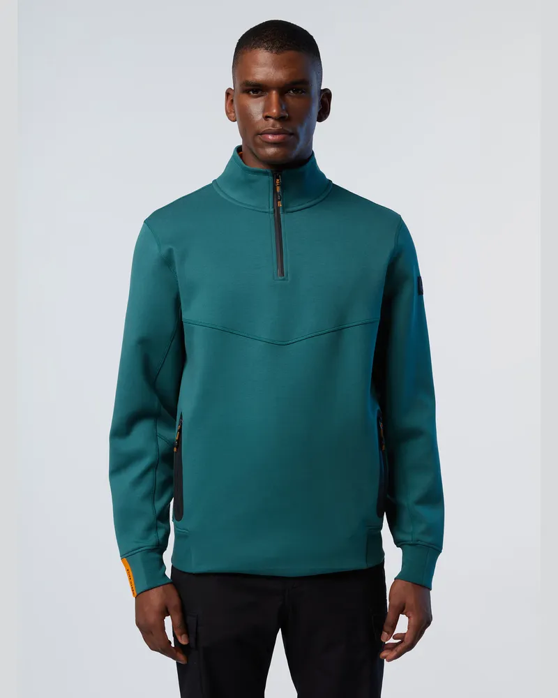 North Sails Sweatshirt aus Interlock mit halbem Reißverschluss - Dunkelblau Dunkelblau