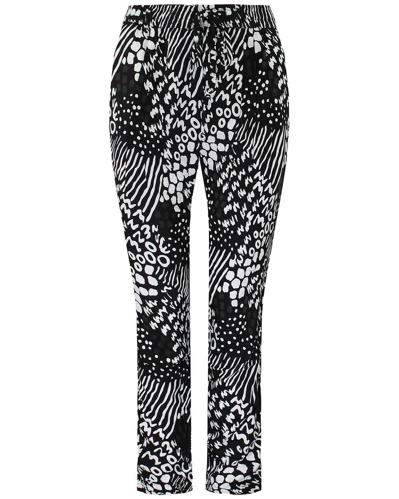 Vans von der Wand Stretch Taille gedruckt schwarz/weiße Frauenhose V1Z3BLK Schwarz